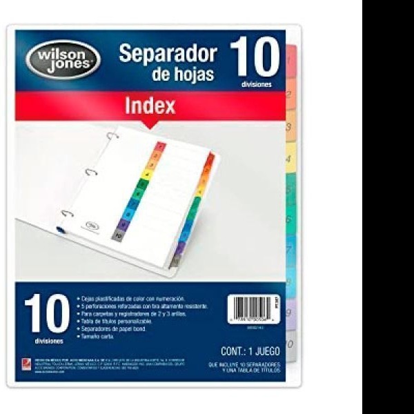 SEPARADOR NUM. CTA. 10 DIV. INDEX WILSON VCOL. P-1347 C24